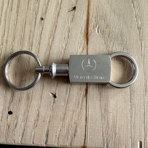 Silver colored Mercedes Benz Metal Keychain Accessory
